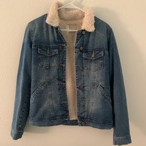 ROXY furry jean jacket